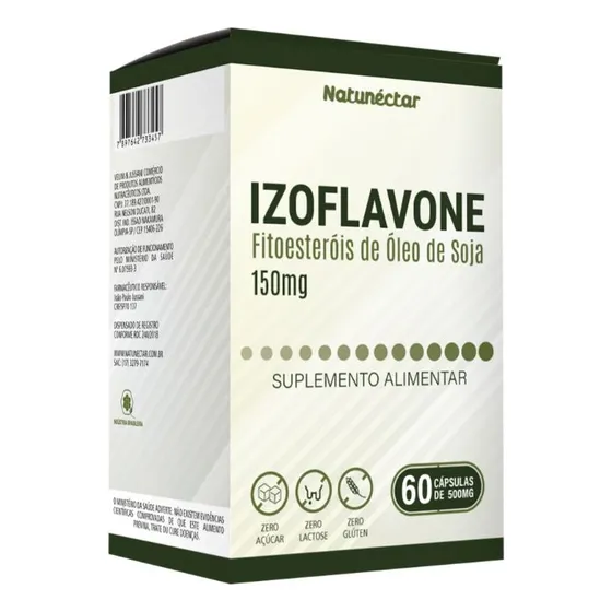 Izoflavone Fitoesteróis De Óleo De Soja 150mg - 60 Cápsulas 500mg - Natunéctar