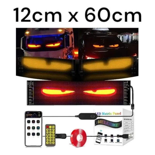 Pantalla Cinta Led Flexible Ojitos 12x60cm App + Control