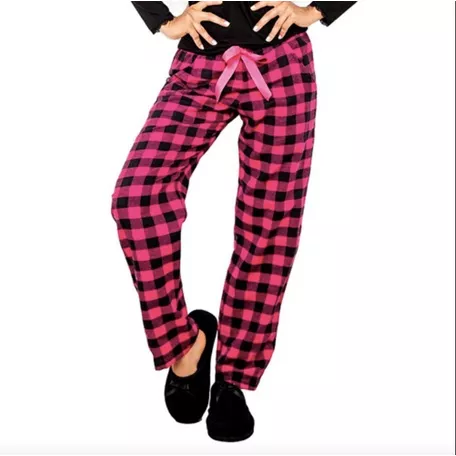 Pantalon Pijama De Viyela Frizada A Cuadros Con Lazo 20264
