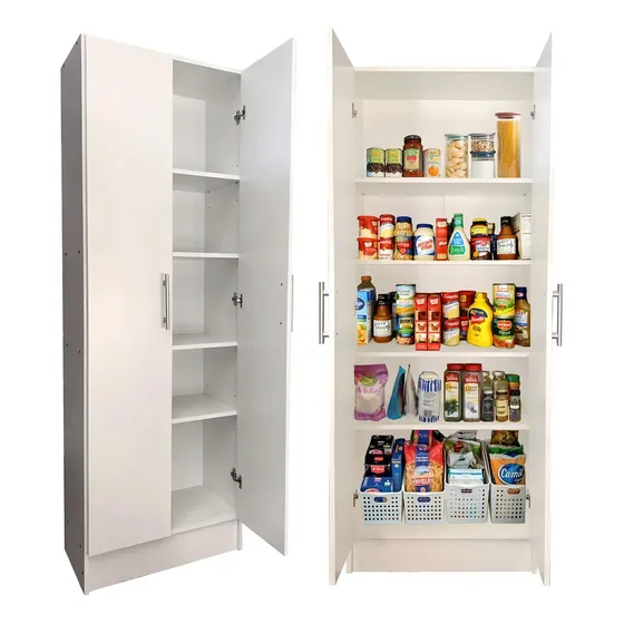 Despensero Cocina 2 Puertas 180 Forrado Mueble Organizador & Color Blanco