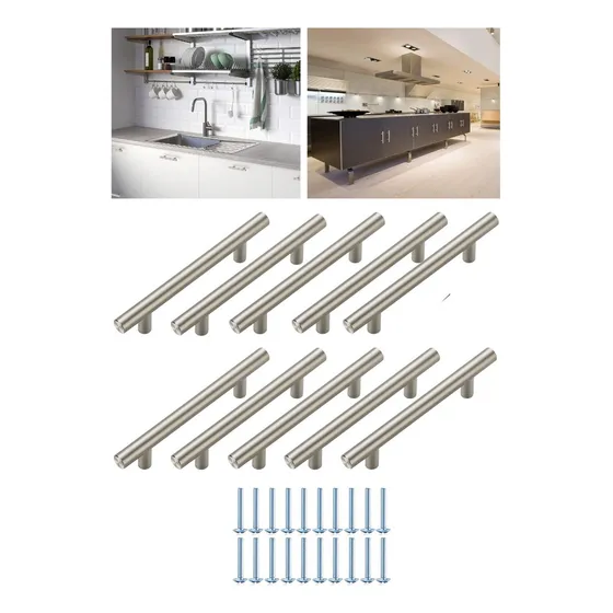 Jaladera De Barra En Acero Inoxidable Hueca 33.6cm 10 Piezas Handyhome 79935-10