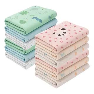 Kit 6 Cueiros Algodão Flanelado Manta Enxoval Bebê 80x50cm Animais R