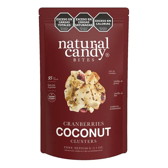 Snack Natural Candy Bites Coconut Clusters Cranberries 100g