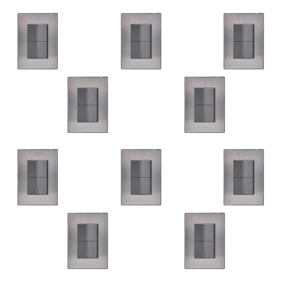 Placa Armada Inox 2 Apagadores Sencillos 1.5 Mod Oxford 10pz