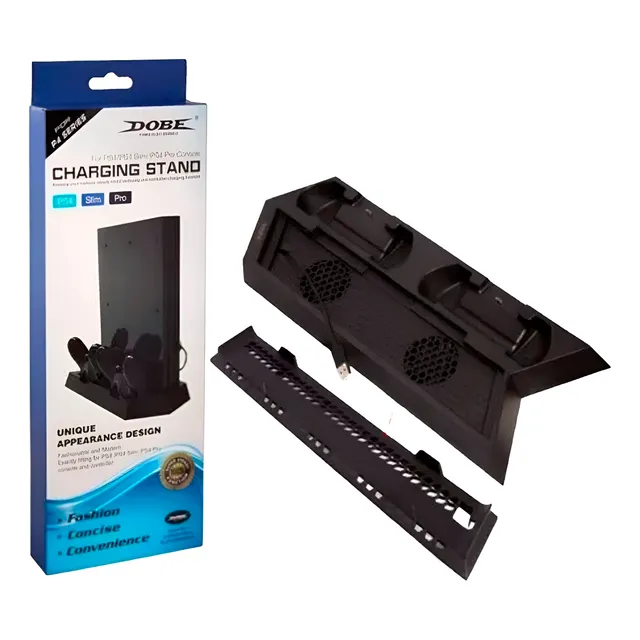 Base Vertical Ps4 / Slim / Pro + 2 Cooler + 2 Cargadores 