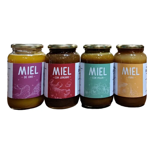 Miel Pura + Miel C Jengibre + Miel D Oro+ Miel C Polen (4kg)