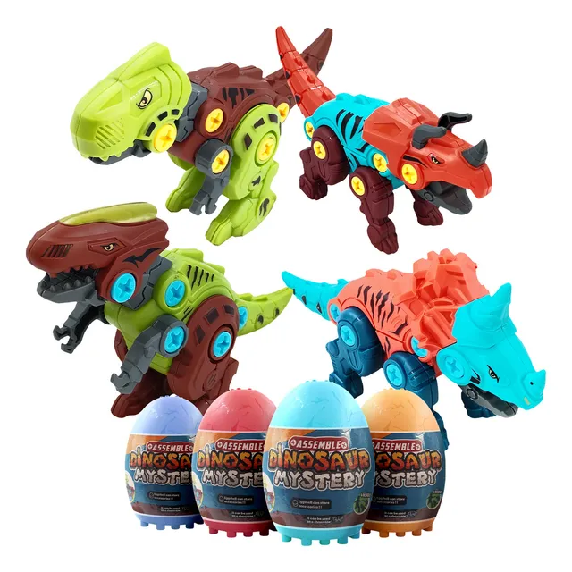 4 Pack Dinosaurio En Huevo Misterioso Armable Juguete Rex