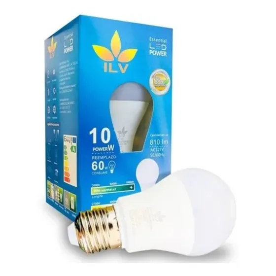 20 Piezas Foco Led A19 10 Watts Blanco Frio Bulbo Ilv 6500k