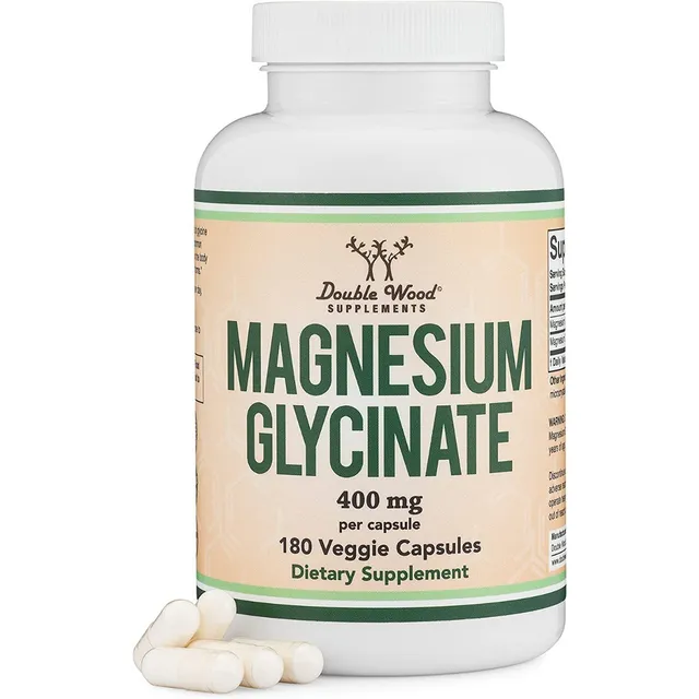Glicinato de Magnesio Vegano Double Wood 400mg 180 Caps