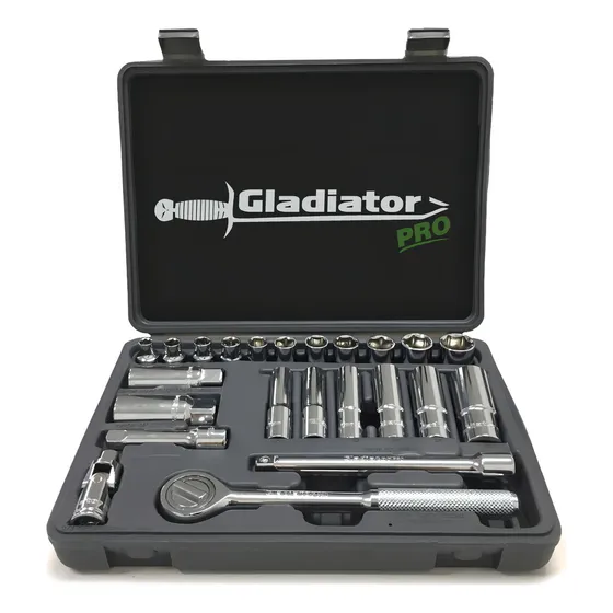 Juego De Tubo, Llave Crique Métrico Gladiator Pro - Jt8233/8 Color Plateado