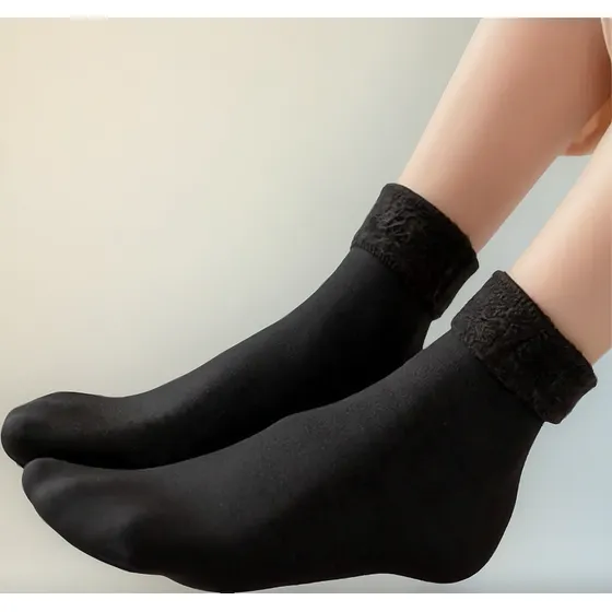 Pack 4 Pares Calcetines Térmicos, 4 Calcetas Cortas Forradas
