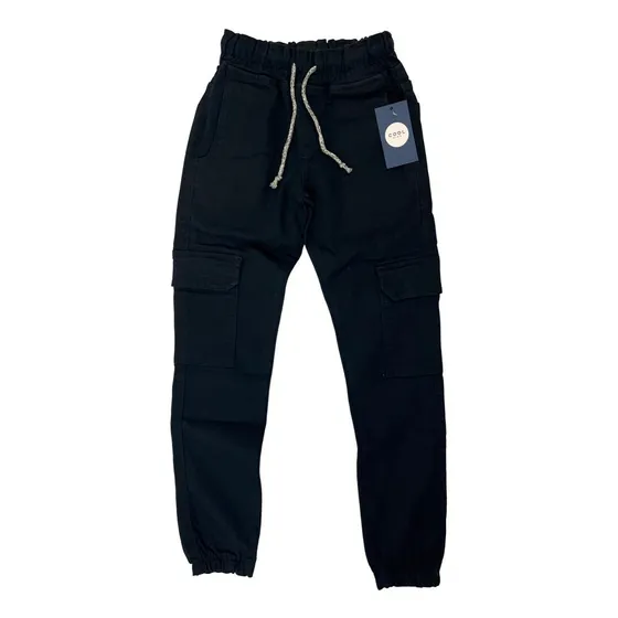 Calça Cargo Bege Cordão Jogger Masculino Juvenil Menino
