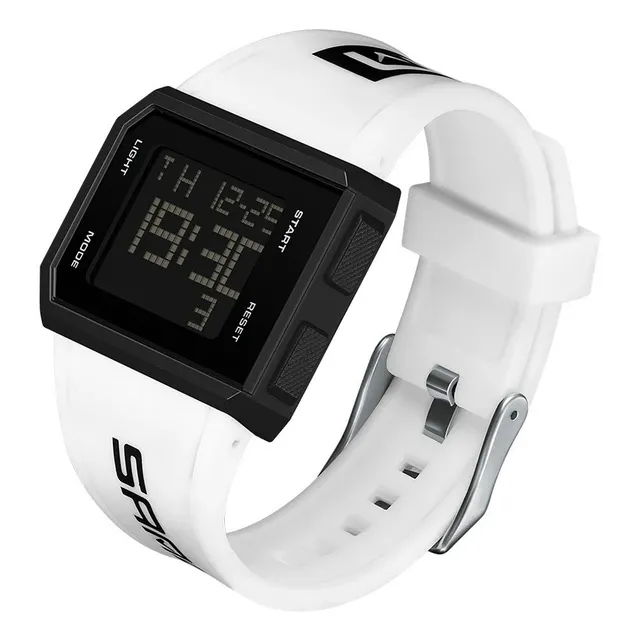 Reloj Hombre Deportivo Sanda 9003 Digital Blanco
