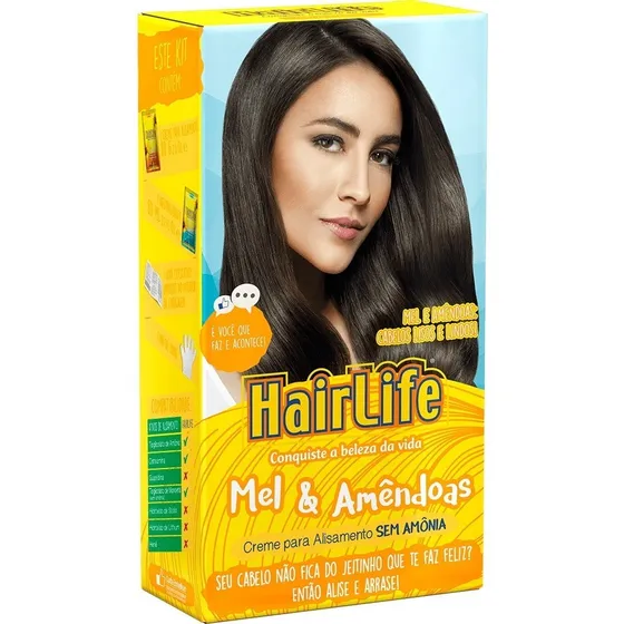 Creme Alisante Hairlife Mel & Amendoas