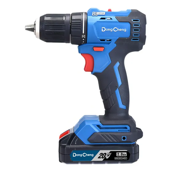 Taladro Atornillador Inalámbrico 13mm Dong Cheng Dcjz2050-dm Color Azul