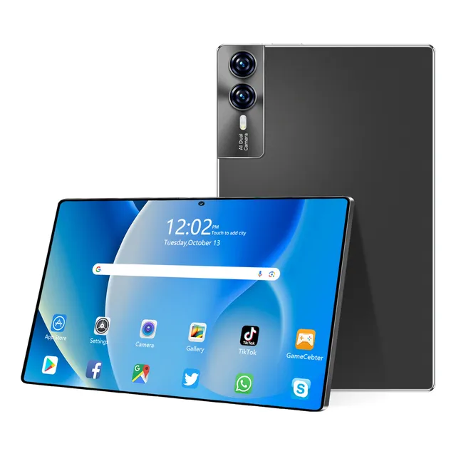 Tablet S12 HANCDON Android 13 10core 512gb Rom+12gb Ram Color Negro Bluetooth 5.3 tabletas android usb tipo-c Compatible con tarjetas 2sim