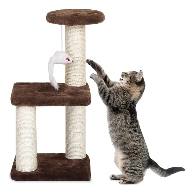 Rascador Repisa Para Gatos Árbol Con Fieltro Corto Y Juguete