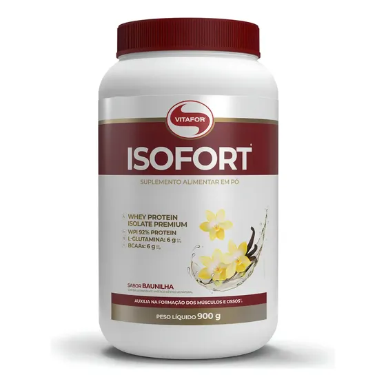 Whey Protein Isolado Isofort Baunilha Pote 900g Vitafor