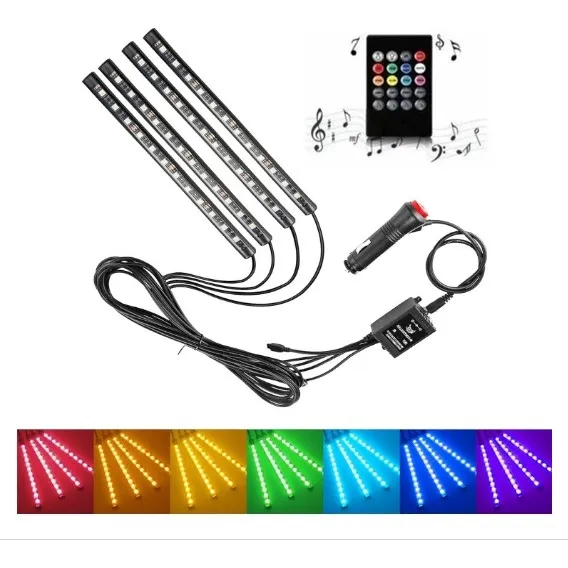 Luces Led Ritmo Música Multicolor Carro Sensor Tuning