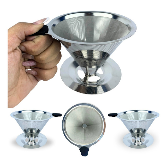 Coador Filtro De Café 103 Peneira Aço Inox Sem Uso De Papel Coador Filtro De Café 103 Peneira Aço Inox Sem Uso De Papel