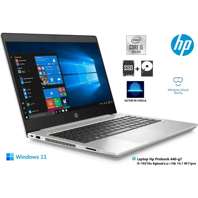 Laptop Hp Probook 440-g7 I5-10210u 8gbssd512+1tb 14.1 W11pro