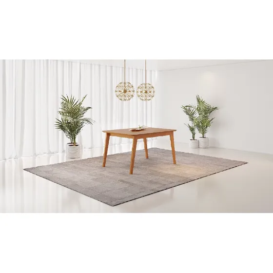Mesa Jantar Elegance Candian 6 Lugares Retangular Sala Tampo