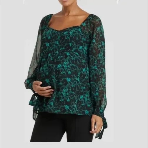 Blusa Maternal - Maternidad Mujer Manga Larga Talla L Verde