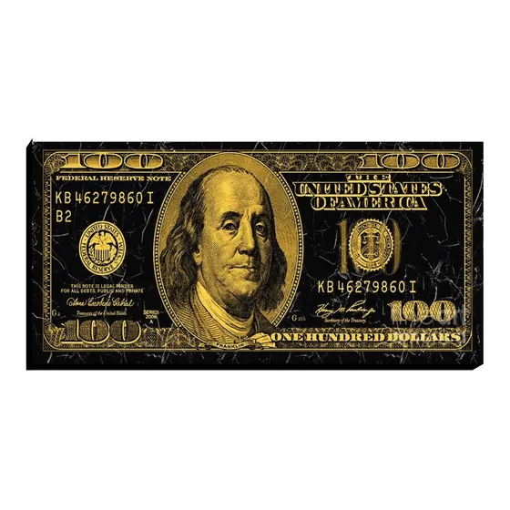 Cuadro Decorativo Billete De 100 Dolares