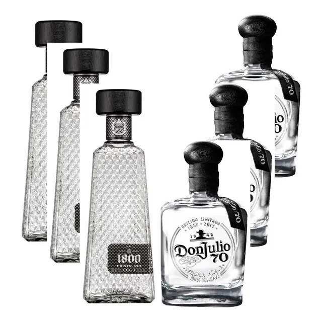 Pack 3 Tequila Don Julio 70 700ml + 3 1800 Cristalino 700ml
