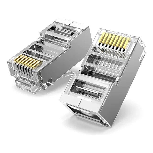 50 Conector Red Eternet Metalico Rj45 Cat6 Blindada Zoerax