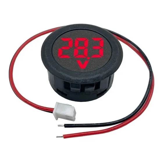 Voltimetro Digital Led Rojo 12v Gabinete Medidor 5 A 48v Dc