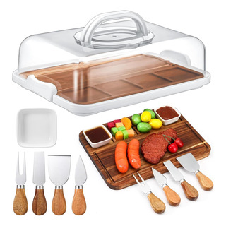 Tablero De Charcutería De Madera Baderke Acacia Con Juego De Tablero De Charcutería De Madera Baderke Acacia Con Juego De