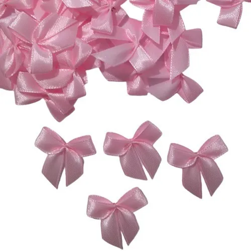 50 Laços/lacinhos Cetim Nº 2 Lembrancinhas - Rosa Claro