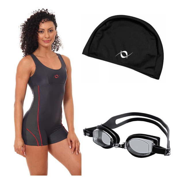 Kit Macaquinho Natação Hidro Com Touca Helanca E Óculos Uv Kit Macaquinho Natação Hidro Com Touca Helanca E Óculos Uv