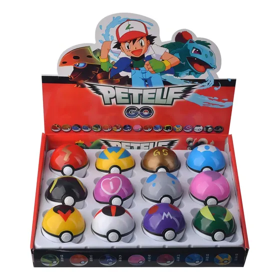 Pokebola Kit C/ 12 Pçs Bola Pokemon Pop-up Com Boneco Dentro