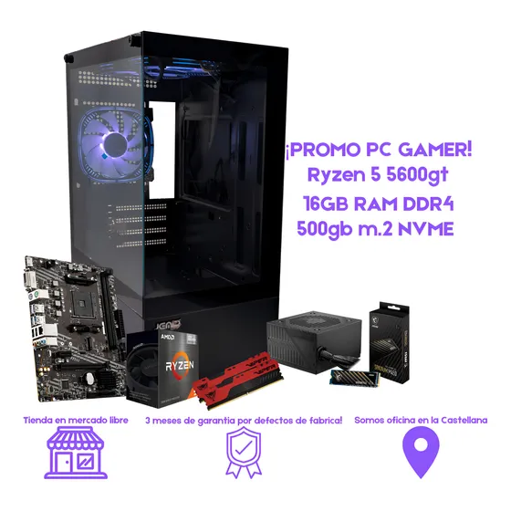 Pc Gamer Amd Ryzen 5 5600gt 16gb Ram Ddr4 500gb M.2 Nvme
