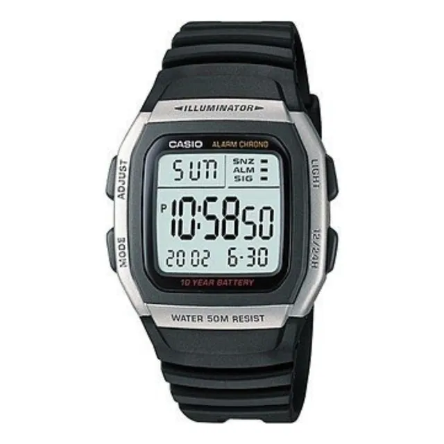 Reloj Digital Casio Sumergible Hasta 50 Mts W-96h-1avcr