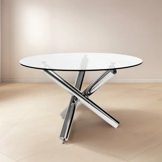 Mesa Redonda De Vidrio Para Comedor O Living  Rodnda De 1m