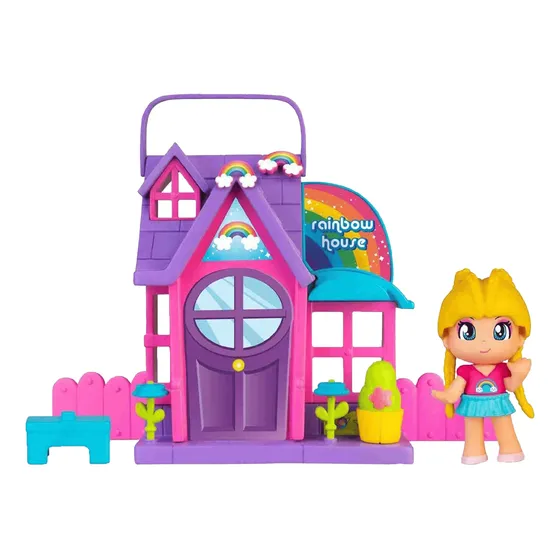 Casa De Arcoiris Juguete Pinypon Famosa De Niña + Accesorios