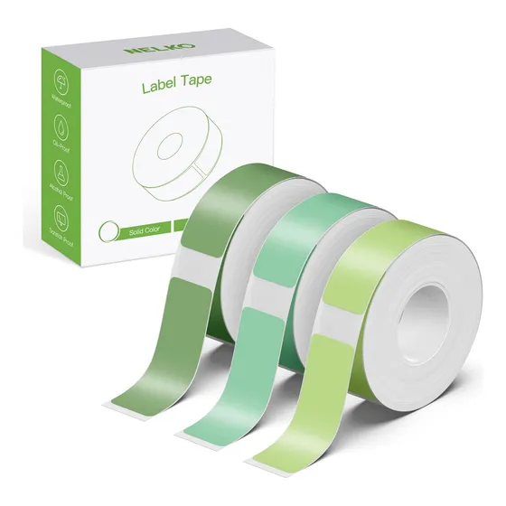 Cinta De Etiquetas Nelko P21, Laminada, Verde Claro/verde/os