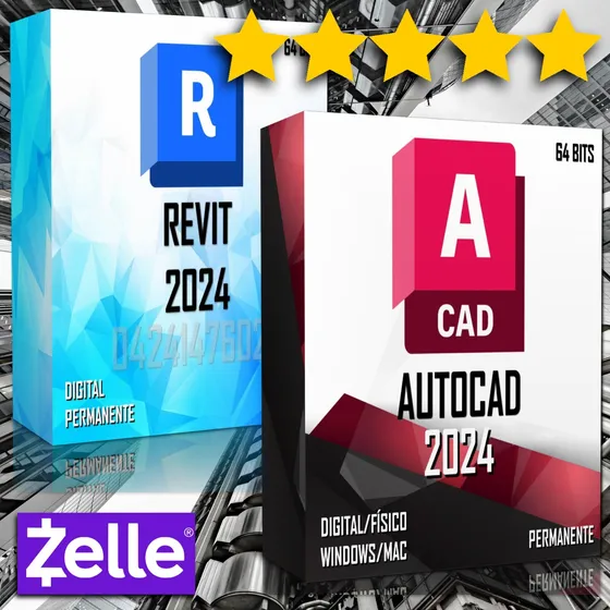 Autodesk Autocad 2024 + Revit 2024 Pack Completo Permanente