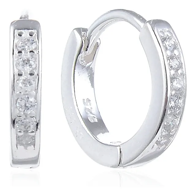 Argollas Huggies Modelo Martina 12mm En Plata 925