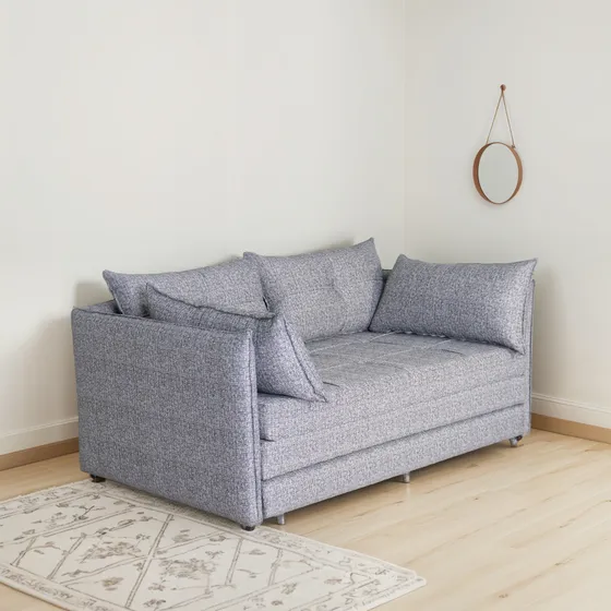 Sofá Cama Retrátil Berlim 3 Lugares Casal Linho Flex Decor