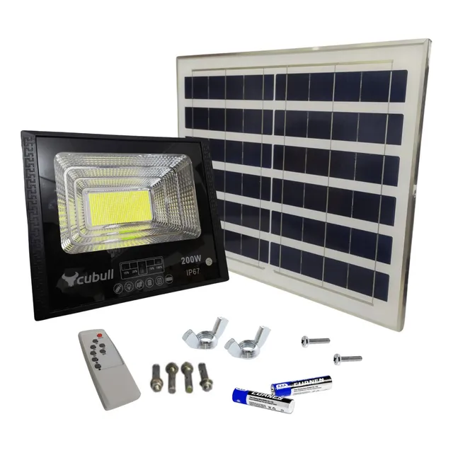 Reflector Led 200w Con Panel Solar Cubull