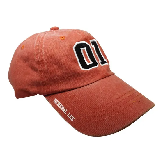 Gorra Vintage Desgastada Auto General Lee Naranja