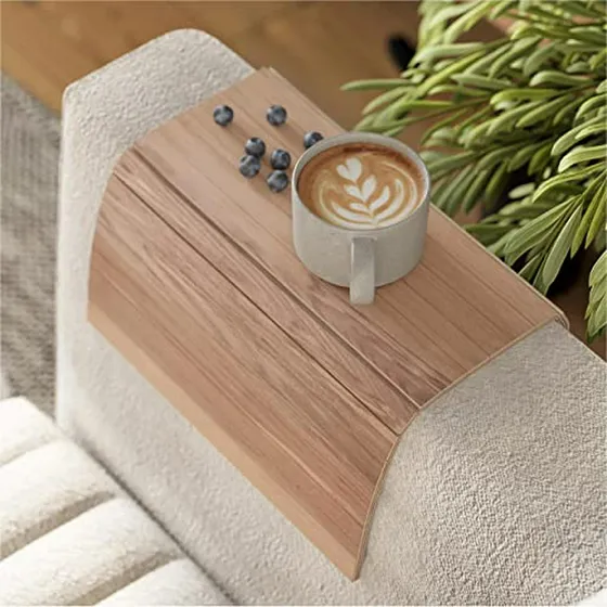 Mesa Bandeja Sofá Madera Plegable Protector Brazo Café Tv - 