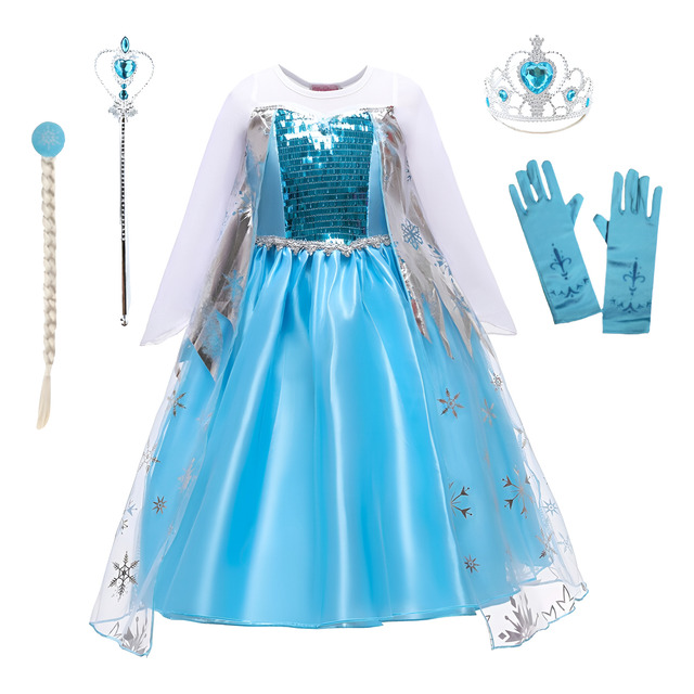 Fantasia Infantil Frozen Vestido Elsa + Kit De Acessórios 