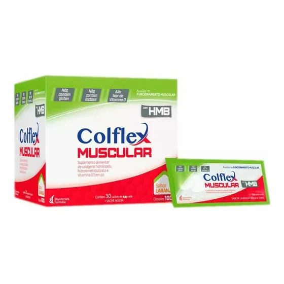 Suplemento de Colágeno Hidrolisado de Laranja Mantecorp Colflex Muscular x 30 Unidade 13.5 g