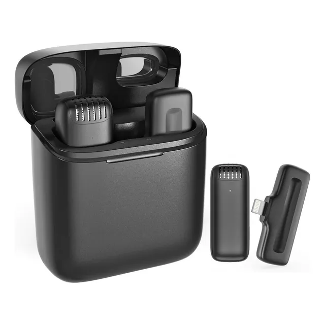 Microfono Lavalier Inalambrico Lightning Con Estuche Carga