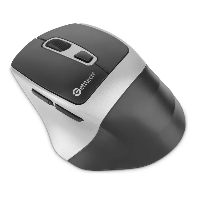 Mouse Ergonómico Getttech 1600dpi Óptico Bluetooth 2.4g Gris